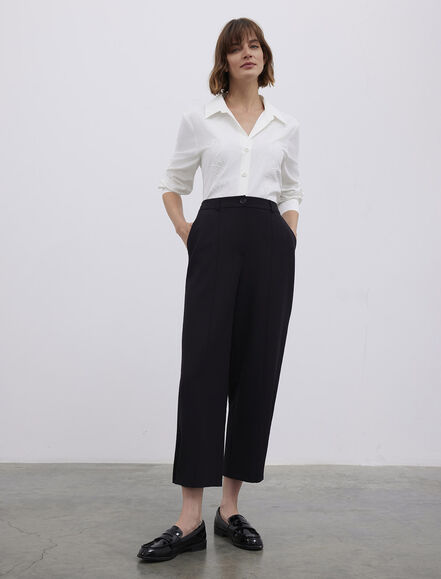 BGN WORKSHOP - ARKA BELI LASTIKLI PACASI DUGME DETAYLI PANTOLON