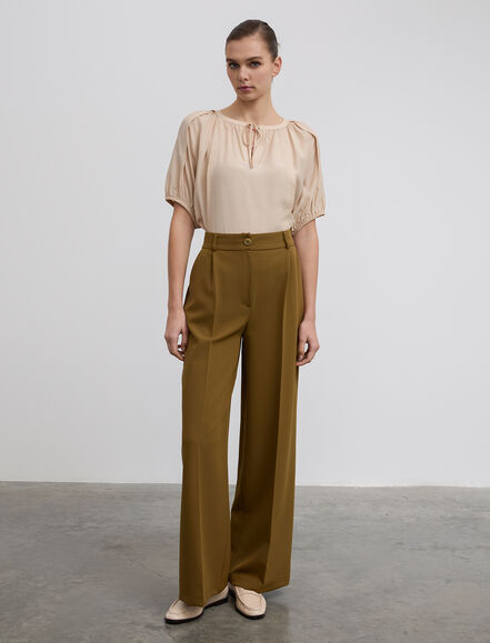 BGN WORKSHOP - Arkası Lastikli Pileli Geniş Paça Pantolon