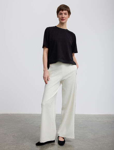 BGN WORKSHOP - Arkası Şifon Garnili Pamuk T-shirt