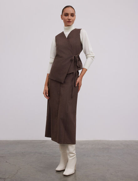 BGN WORKSHOP - ASIMETRIK KESIM BAGLAMALI VISKON KARIŞIM YELEK