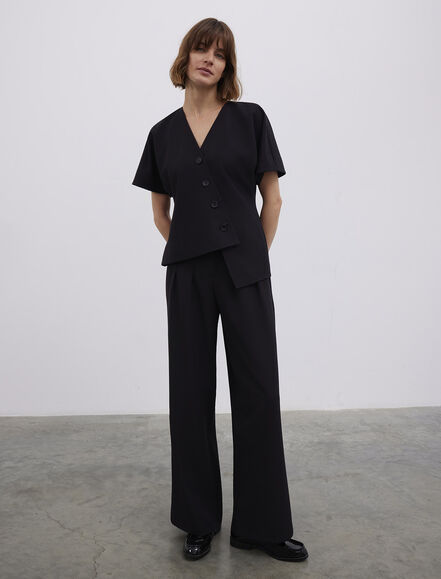 BGN WORKSHOP - ASİMETRİK KESİM KISA YARASA KOLLU YELEK