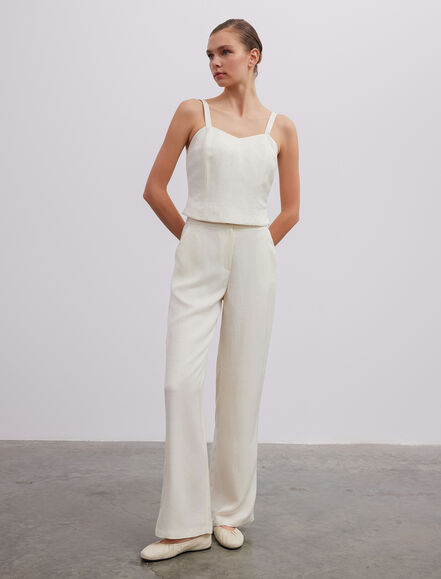 BGN WORKSHOP - Askılı Viskon Keten Bustiyer