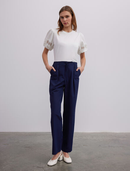 BGN WORKSHOP - Bağcık Detaylı Boru Paça Pamuk Pantolon