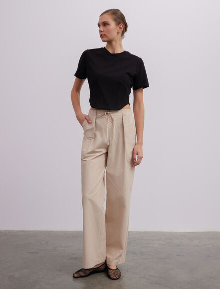 BGN WORKSHOP - Bağcık Detaylı Boru Paça Pamuk Pantolon