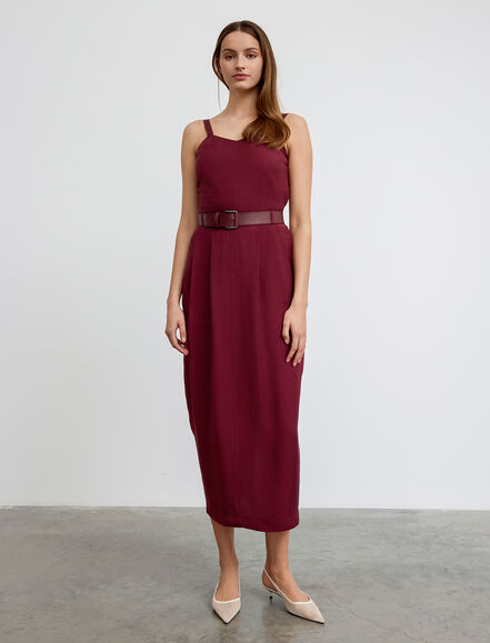 BGN WORKSHOP - Bağcık Detaylı Viskon Keten Etek