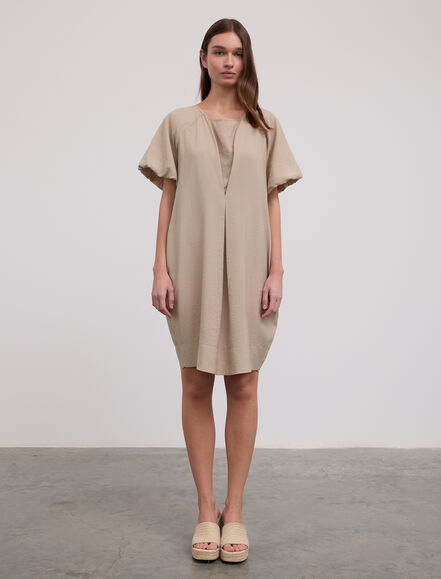 BGN WORKSHOP - Balon Kollu Önü Pili Detaylı Elbise