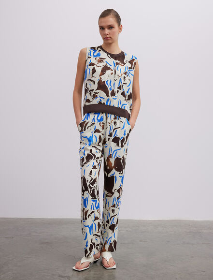 BGN WORKSHOP - Baskılı Ribanalı Viskon Bluz