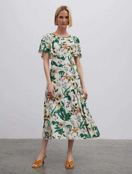 BGN WORKSHOP - Baskılı Viskon Midi Boy Elbise