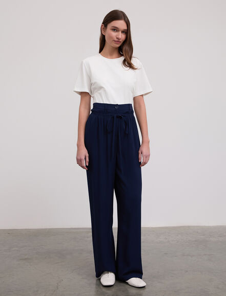 BGN WORKSHOP - Beli Bağcık Detaylı Rahat Kesim Viskon Pantolon