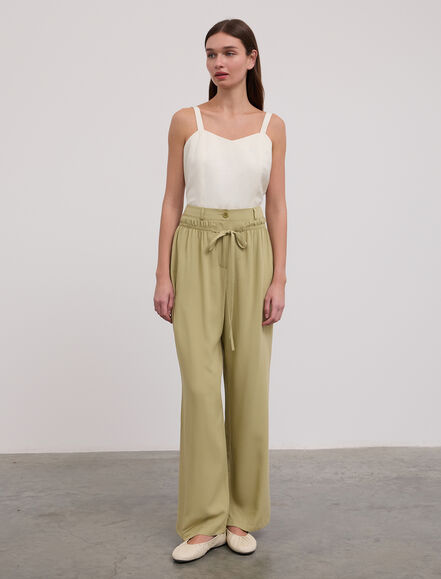 BGN WORKSHOP - Beli Bağcık Detaylı Rahat Kesim Viskon Pantolon