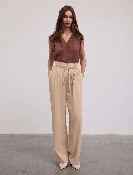 BGN WORKSHOP - Beli Bağcık Detaylı Rahat Kesim Viskon Pantolon