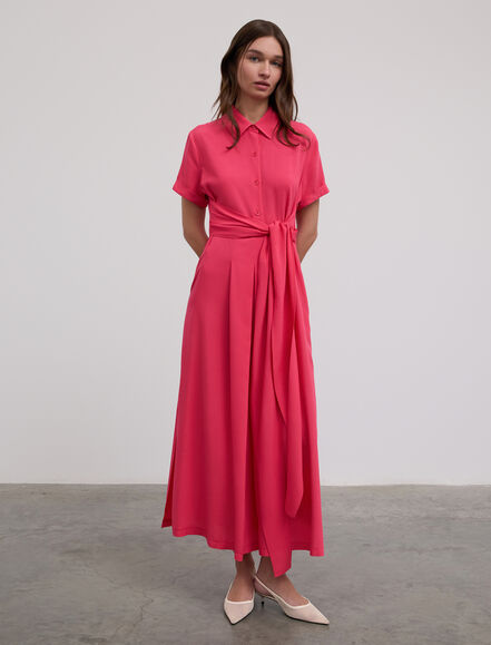 BGN WORKSHOP - Beli Bağlamalı Viskon Elbise