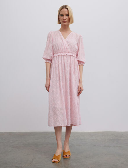 BGN WORKSHOP - Beli Fırfırlı Brode Nakışlı Elbise