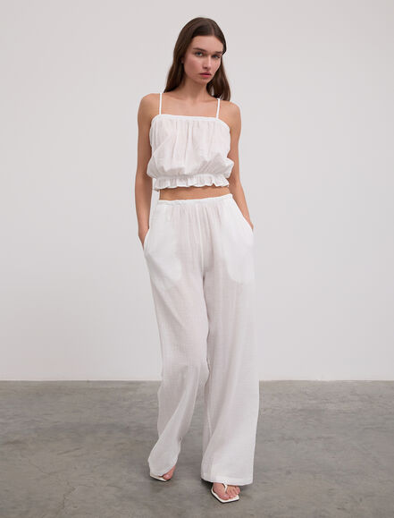 BGN WORKSHOP - Beli Fırfırlı Büzgülü Pamuk Bustiyer