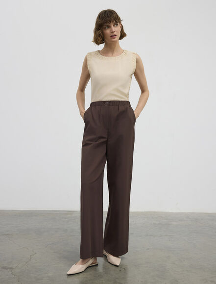 BGN WORKSHOP - BELI LASTIKLI GENIS PACA PAMUK KARISIM PANTOLON