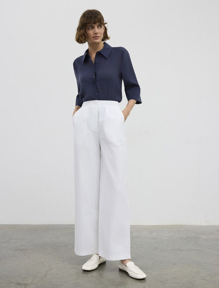 BGN WORKSHOP - BELI LASTIKLI GENIS PACA PAMUK KARISIM PANTOLON