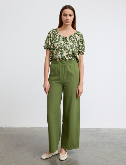 BGN WORKSHOP - Beli Lastikli Geniş Paça Pamuk Pantolon