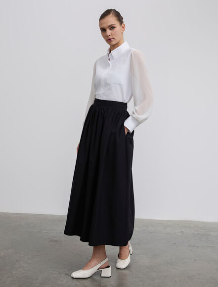 BGN WORKSHOP - Beli Lastikli Pamuk Kloş Etek