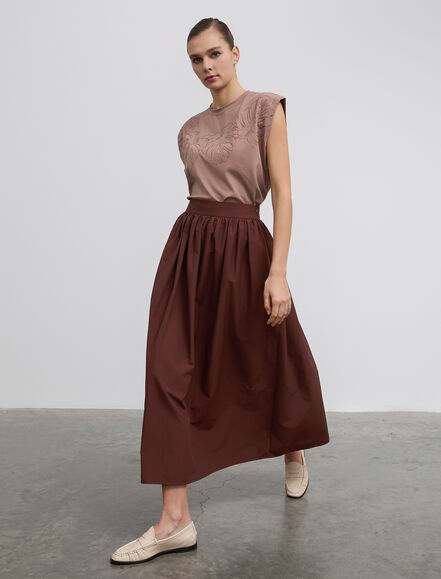 BGN WORKSHOP - Beli Lastikli Pamuk Kloş Etek