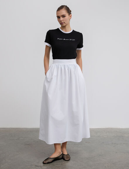 BGN WORKSHOP - Beli Lastikli Pamuk Kloş Etek