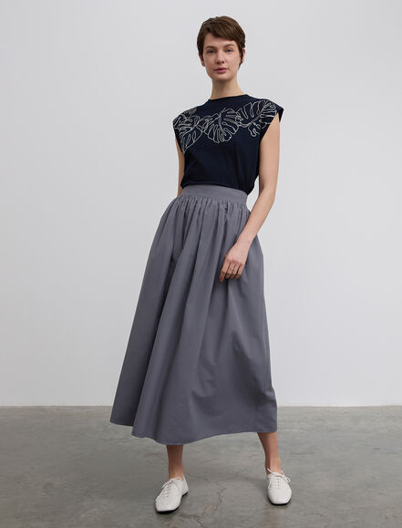 BGN WORKSHOP - Beli Lastikli Pamuk Kloş Etek