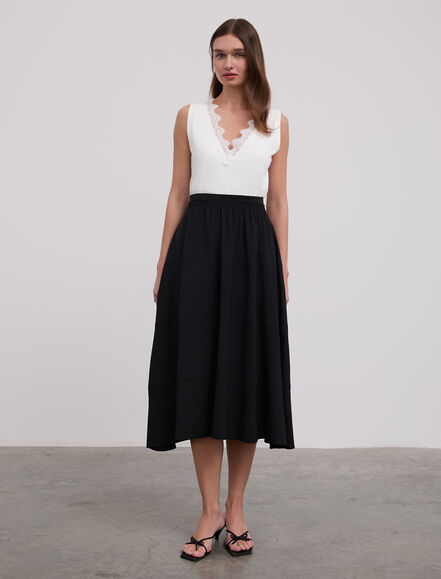 BGN WORKSHOP - Beli Lastikli Parçalı Kloş Etek