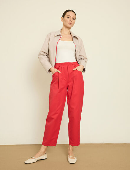 BGN WORKSHOP - BELI LASTIKLI RAHAT KESIM GABARDIN PANTOLON