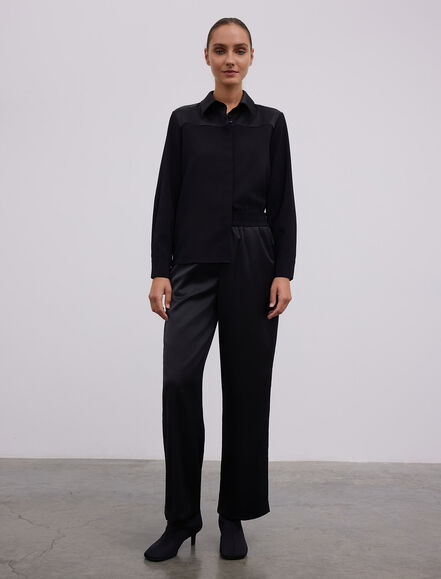 BGN WORKSHOP - BELI LASTIKLI RAHAT KESIM SATEN PANTOLON