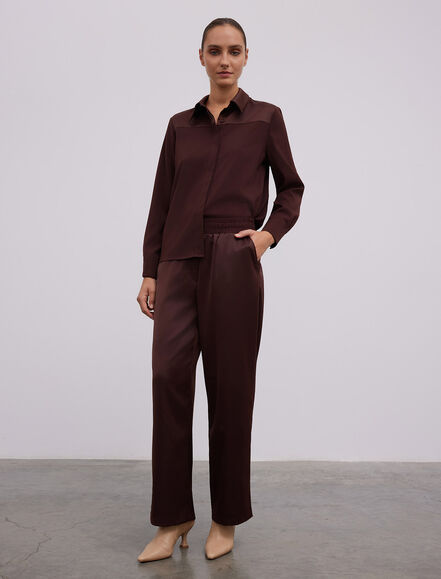 BGN WORKSHOP - BELI LASTIKLI RAHAT KESIM SATEN PANTOLON