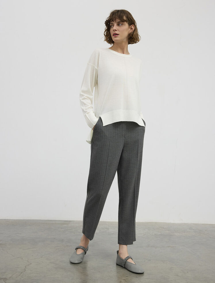 BİSİKLET YAKA YIRTMAÇ DETAYLI OVERSIZE KAZAK