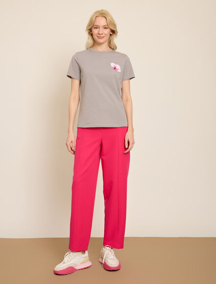 BGN WORKSHOP - CICEK BASKILI PAMUKLU T-SHIRT