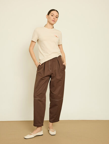 BGN WORKSHOP - CICEK BASKILI PAMUKLU T-SHIRT