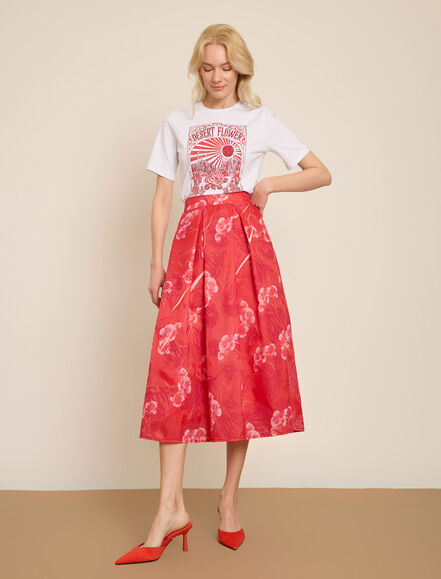 BGN WORKSHOP - CICEK DESEN BASKILI MIDI ETEK