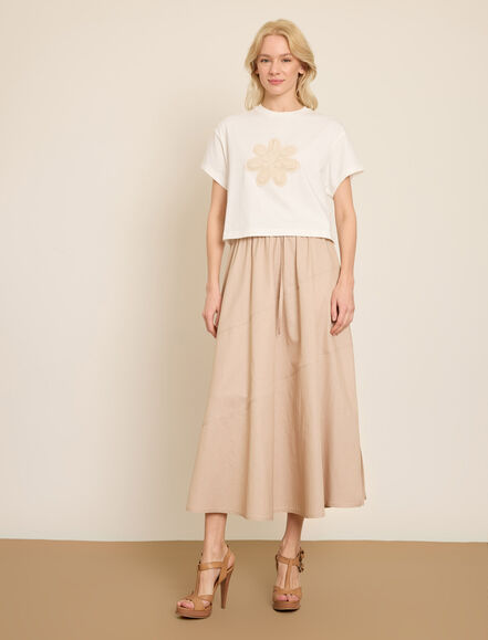 BGN WORKSHOP - CICEK NAKISLI PAMUKLU T-SHIRT