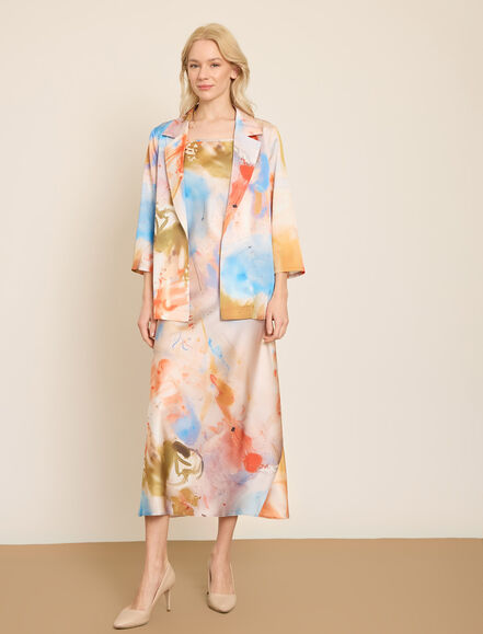 BGN WORKSHOP - COK RENKLI BASKILI SATEN CEKET