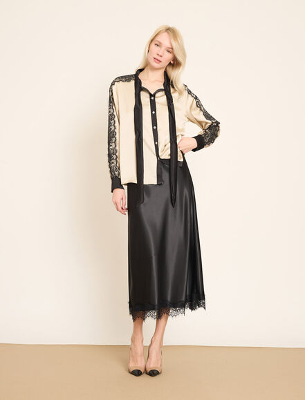 BGN WORKSHOP - Dantel Detaylı Kollara ve Önden Bağlamalı Gömlek