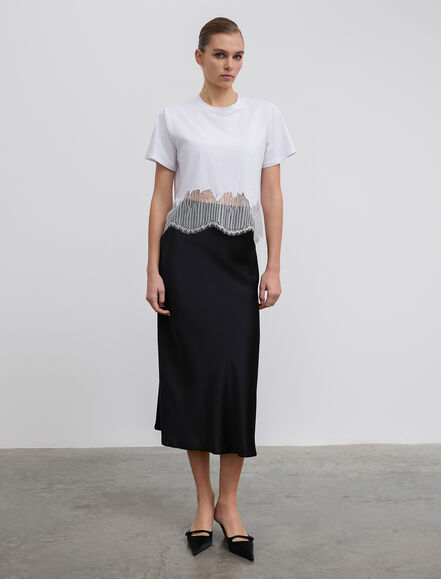 BGN WORKSHOP - Dantel Detaylı Pamuk Tişört BGN WORKSHOP - Dantel Detaylı Pamuk Tişört