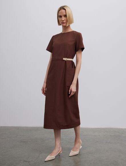 BGN WORKSHOP - Deri Kemer Detaylı Pamuk Elbise