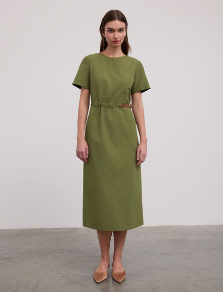 BGN WORKSHOP - Deri Kemer Detaylı Pamuk Elbise