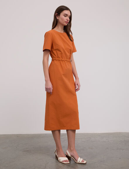 BGN WORKSHOP - Deri Kemer Detaylı Pamuk Elbise