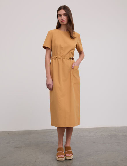 BGN WORKSHOP - Deri Kemer Detaylı Pamuk Elbise