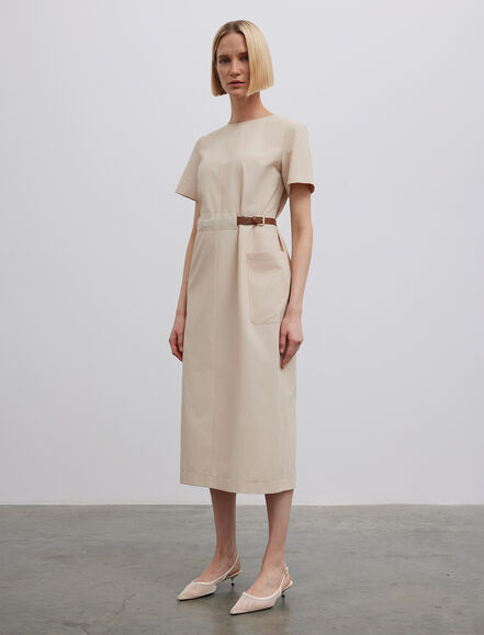 BGN WORKSHOP - Deri Kemer Detaylı Pamuk Elbise