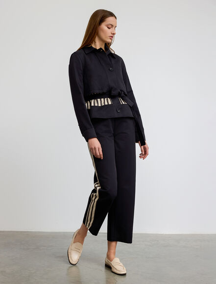 BGN WORKSHOP - Desen Garnili Düğmeli Pamuk Karışımlı Ceket