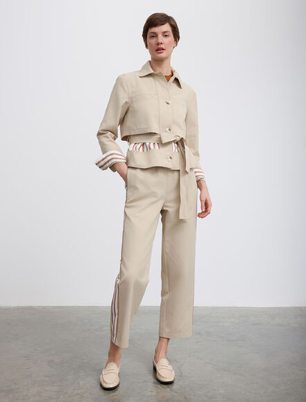 BGN WORKSHOP - Desen Garnili Düğmeli Pamuk Karışımlı Ceket