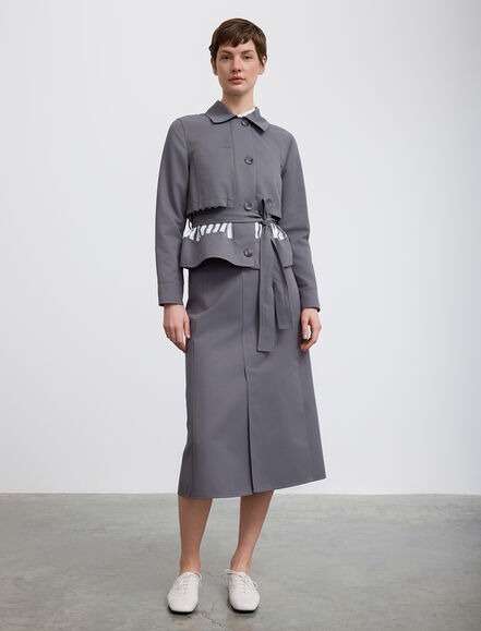 BGN WORKSHOP - Desen Garnili Düğmeli Pamuk Karışımlı Ceket