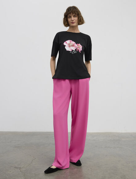 BGN WORKSHOP - DIJITAL ÇİÇEK BASKILI PAMUK TISORT