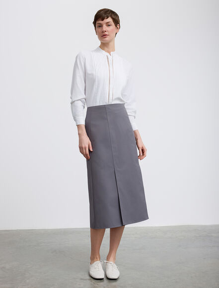 BGN WORKSHOP - Dikiş Detaylı Midi Boy Pamuk Karışımlı Etek