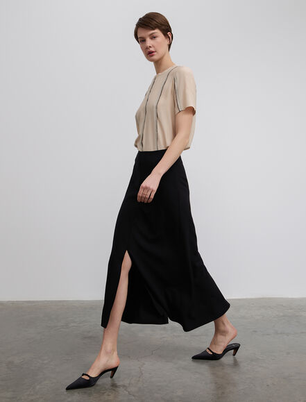 BGN WORKSHOP - Dökümlü Yırtmaç Detaylı Etek