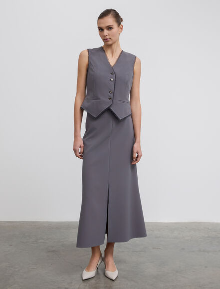 BGN WORKSHOP - Dökümlü Yırtmaç Detaylı Etek