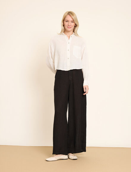 BGN WORKSHOP - Düğme ve Cep Detaylı Keten Gömlek